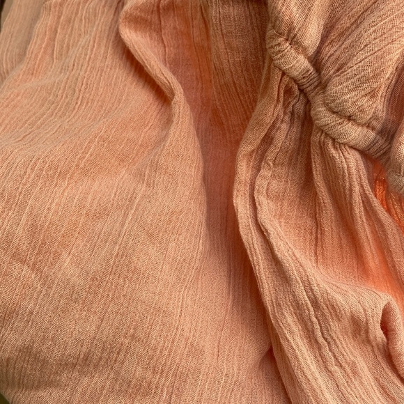 NWOT Daily Practice Light Peach Pink Cotton Gauze Midi Dress XS - Picture 6 of 7